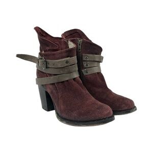 Freebird Blaze Ankle Boot in Wine Suede - sz 8